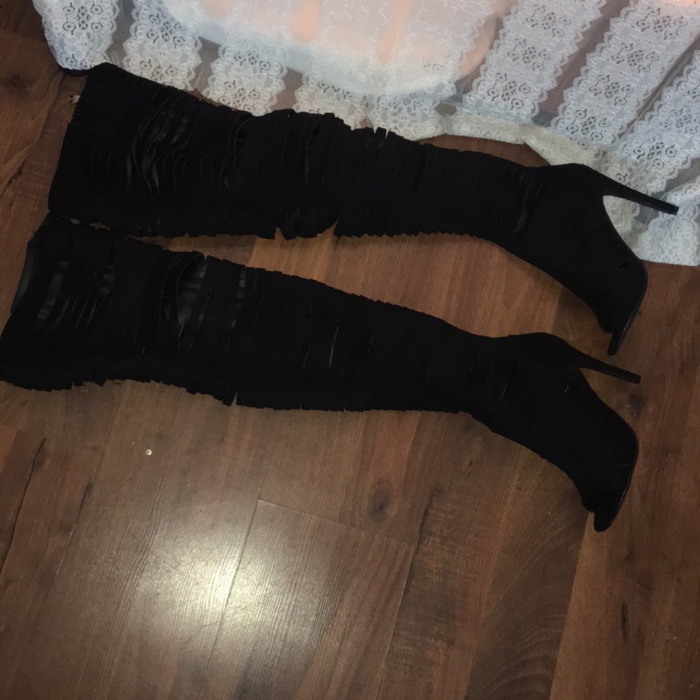 Black Knee High Boots